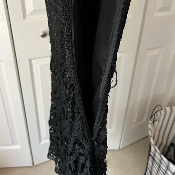 Black Beaded Midi Cocktail Dress - Picture 5 of 5